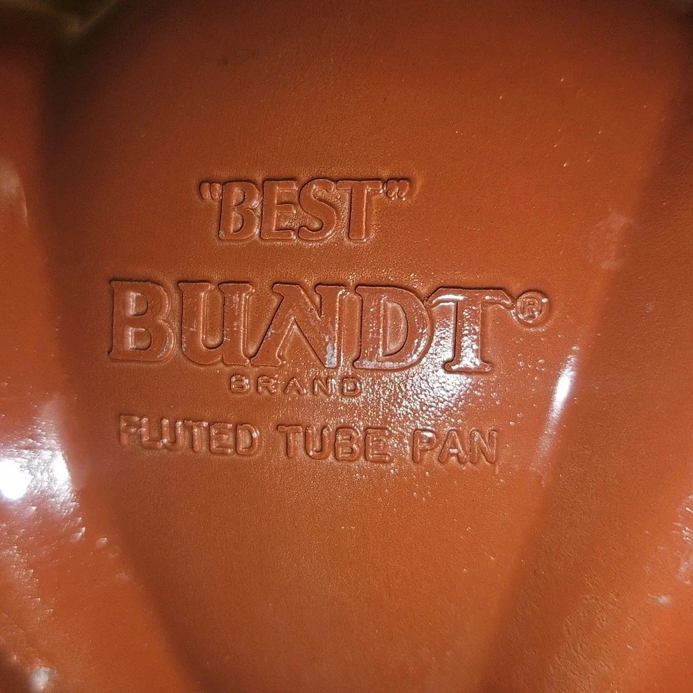 Nordic Ware Best Bundt Fluted Tube Pan Brown Copper Floral Vintage Made in USA